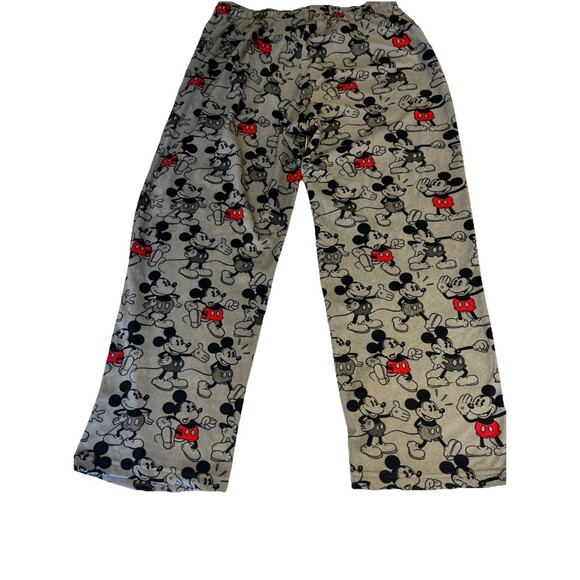 Disney Mickey Mouse Adult Size Medium  Grey Fleece Pajama Pants with Drawstring - Picture 10 of 10